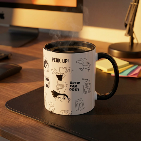 Coffee Doodles Printed Accent Mug | 11oz