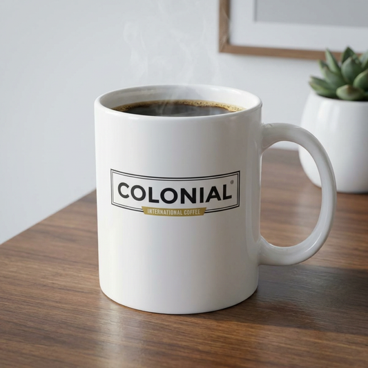 Colonial Coffee Branded Mug | Ceramic Coffee Cup, 11oz